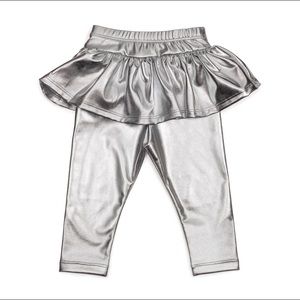 Baby girl toddler silver skirted ruffled leggings